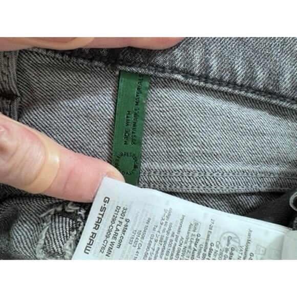 "G STAR" Raw Jeans, Black Whitewashed,Size 32,  Style#3301 Flare, Womens - Picture 6 of 11